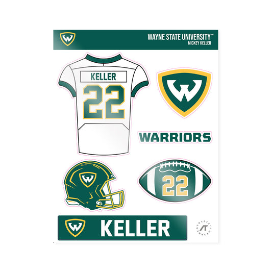 Wayne State - NCAA Football : Mickey Keller - Sticker Sheet-0