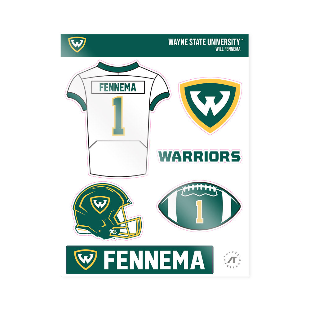 Wayne State - NCAA Football : Will Fennema - Sticker Sheet-0