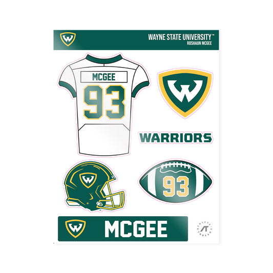 Wayne State - NCAA Football : Roshaun McGee - Sticker Sheet-0