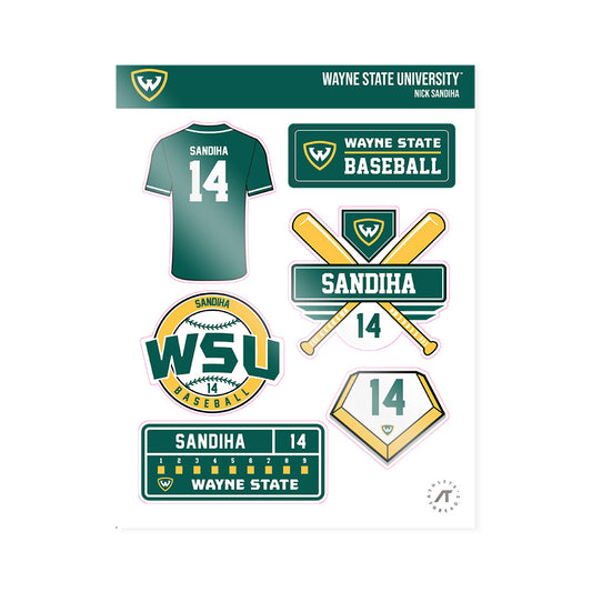 Wayne State - NCAA Baseball : Nick Sandiha - Sticker Sheet-0