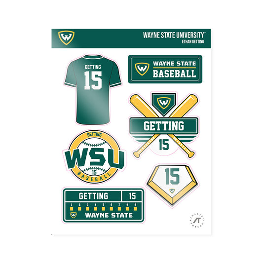 Wayne State - NCAA Baseball : Ethan Getting - Sticker Sheet-0