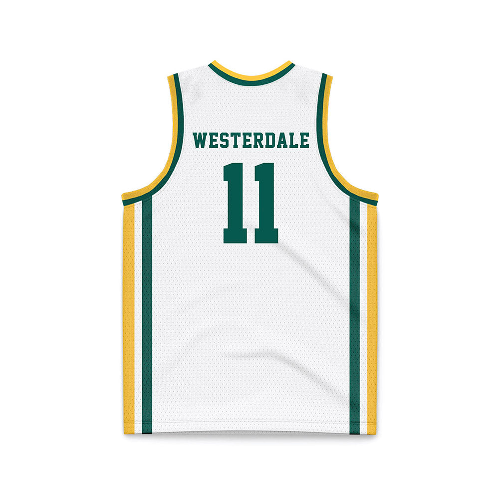 Wayne State - NCAA Men's Basketball : Luke Westerdale - White Basketball Jersey-1