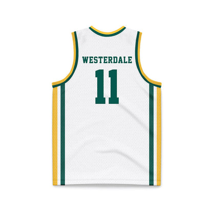 Wayne State - NCAA Men's Basketball : Luke Westerdale - White Basketball Jersey-1