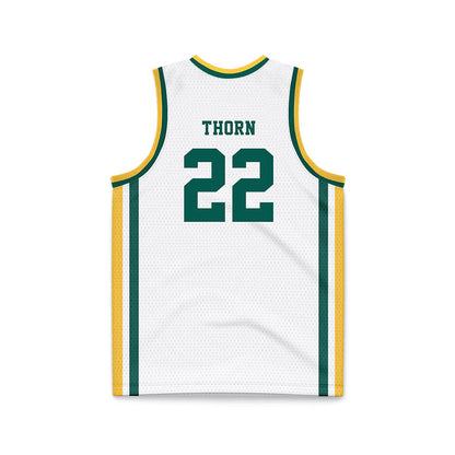 Wayne State - NCAA Men's Basketball : Marshall Thorn - White Basketball Jersey-1