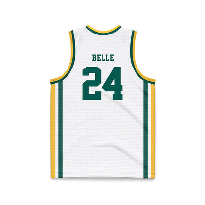 Wayne State - NCAA Men's Basketball : Devin Belle - White Basketball Jersey-1