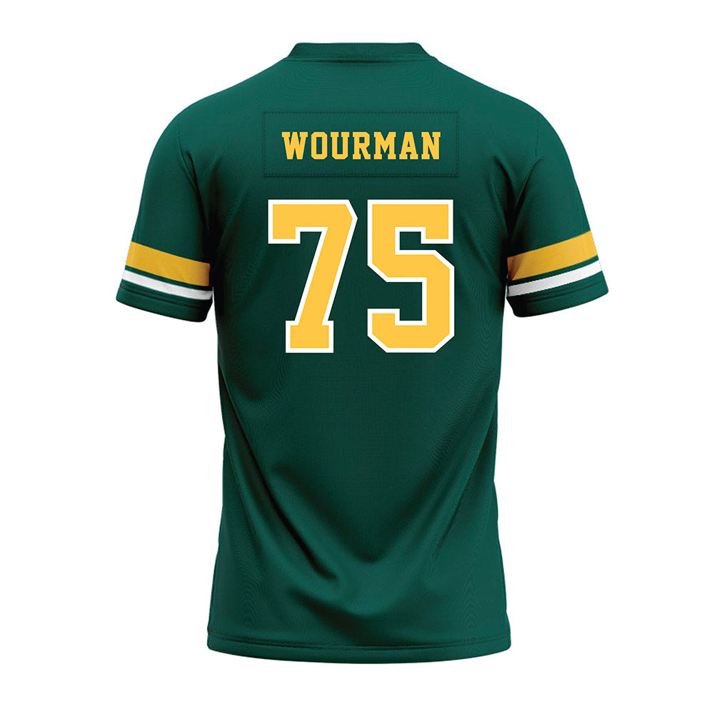 Wayne State - NCAA Football : Richardo Wourman - Green Premium Football Jersey-1