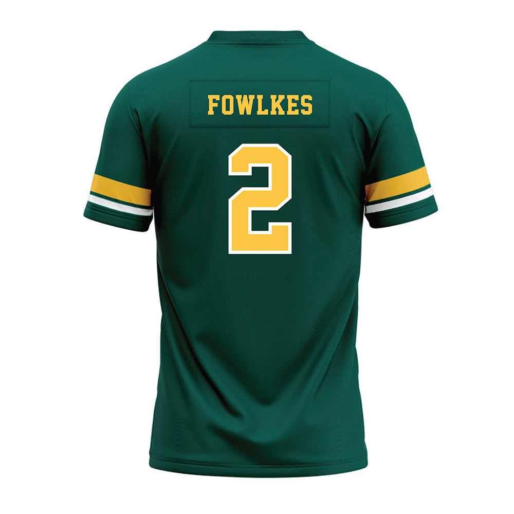 Wayne State - NCAA Football : Elijah Fowlkes - Green Premium Football Jersey-1