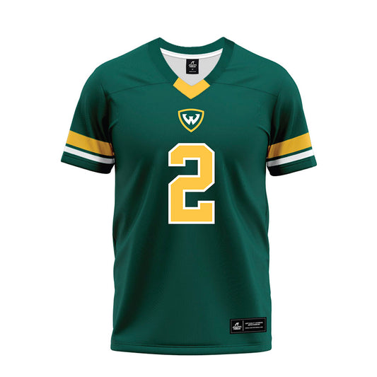 Wayne State - NCAA Football : Elijah Fowlkes - Green Premium Football Jersey-0