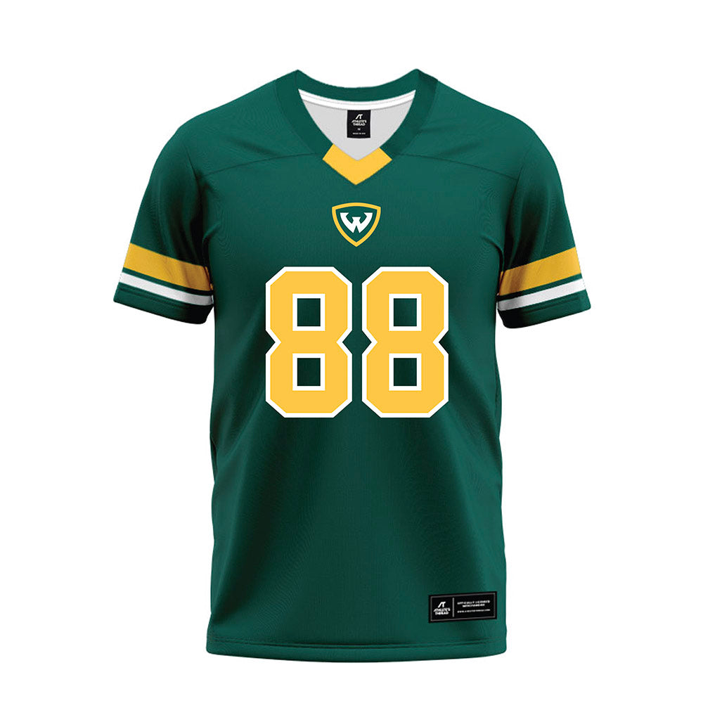 Wayne State - NCAA Football : Malachi Evans - Green Premium Football Jersey-0