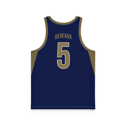 MSMU - NCAA Men's Basketball : Trey Deveaux - Navy Basketball Jersey-1