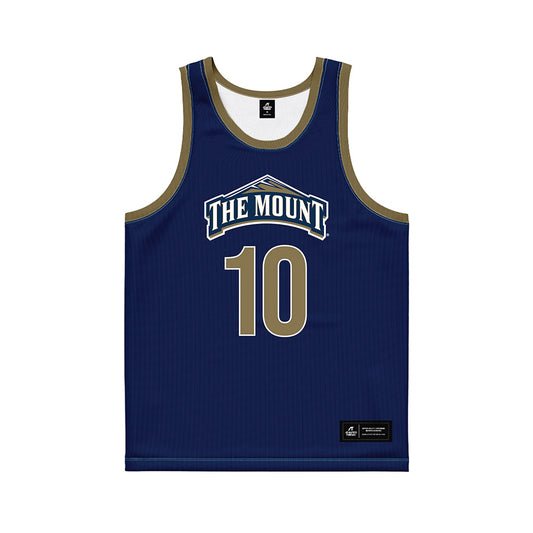 MSMU - NCAA Men's Basketball : Patrick Haigh - Navy Basketball Jersey-0