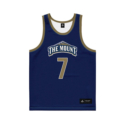 MSMU - NCAA Men's Basketball : Elijah Espinosa - Navy Basketball Jersey-0