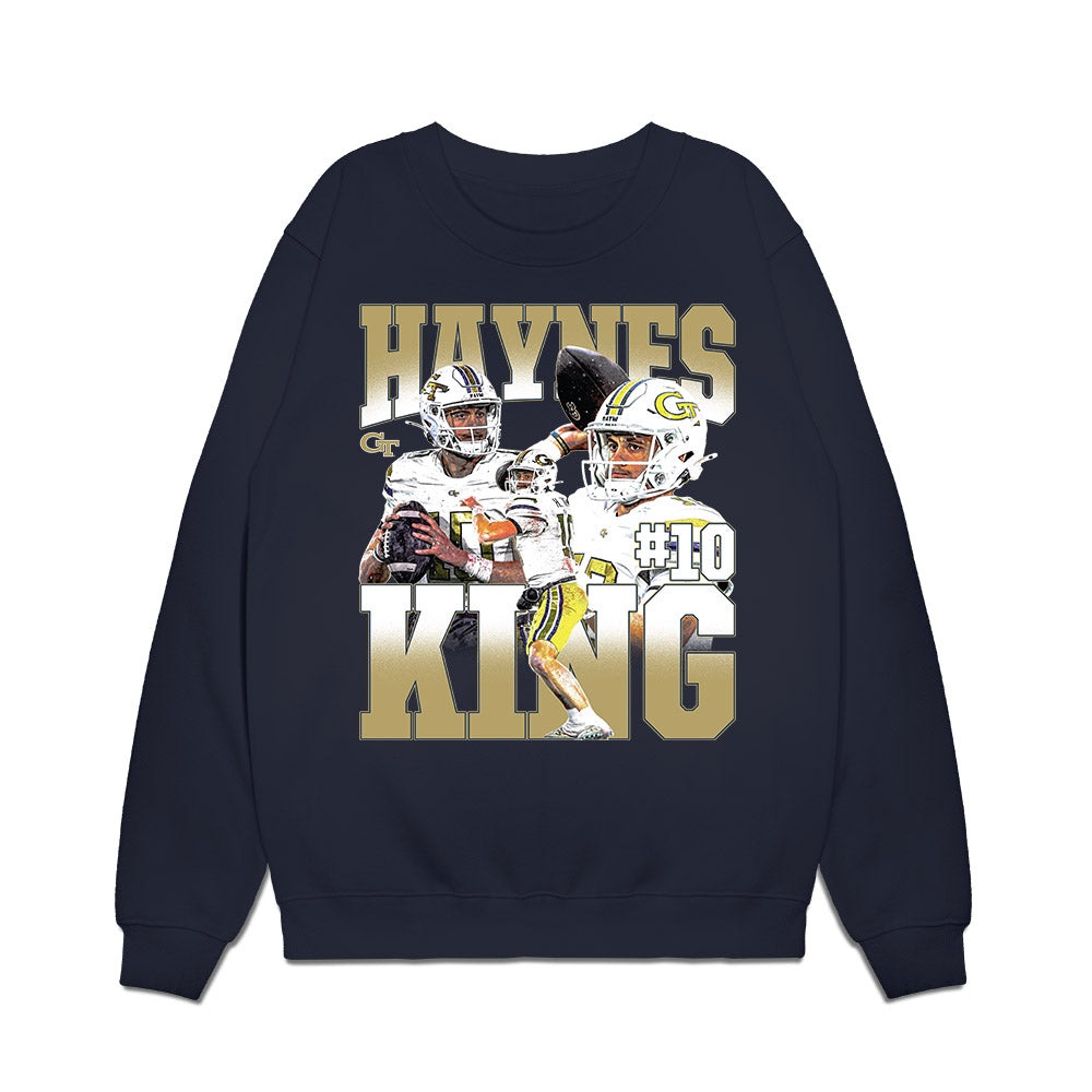 Georgia Tech - NCAA Football : Haynes King - Collage Premium Crewneck Sweatshirt-0