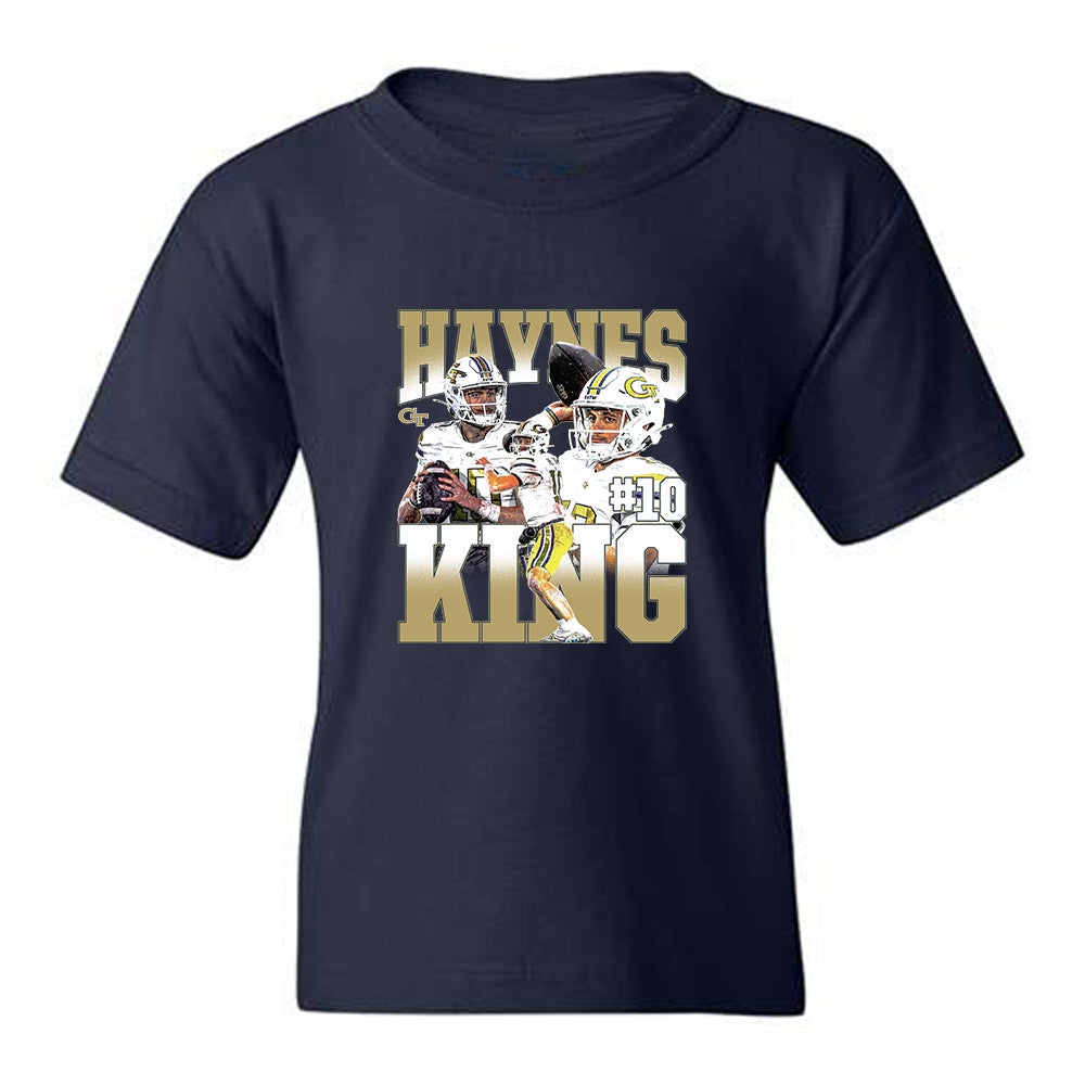 Georgia Tech - NCAA Football : Haynes King - Collage Youth T-Shirt-0
