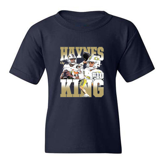 Georgia Tech - NCAA Football : Haynes King - Collage Youth T-Shirt-0