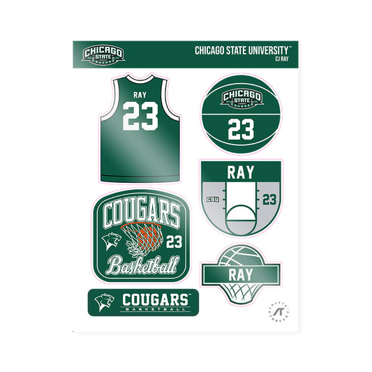 Chicago State - NCAA Men's Basketball : Cj Ray - Sticker Sheet-0