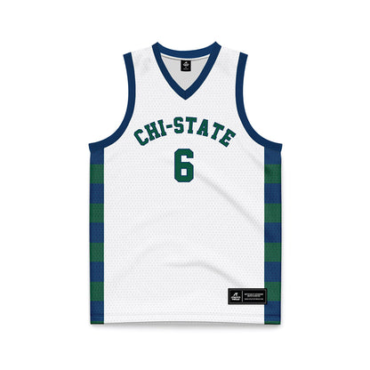 Chicago State - NCAA Men's Basketball : Daniel Zatsepin - White Basketball Jersey-0