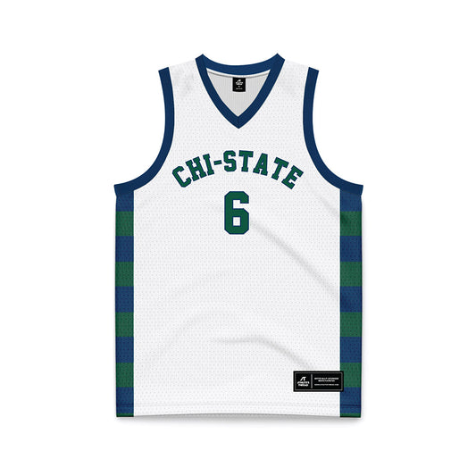 Chicago State - NCAA Men's Basketball : Daniel Zatsepin - White Basketball Jersey-0