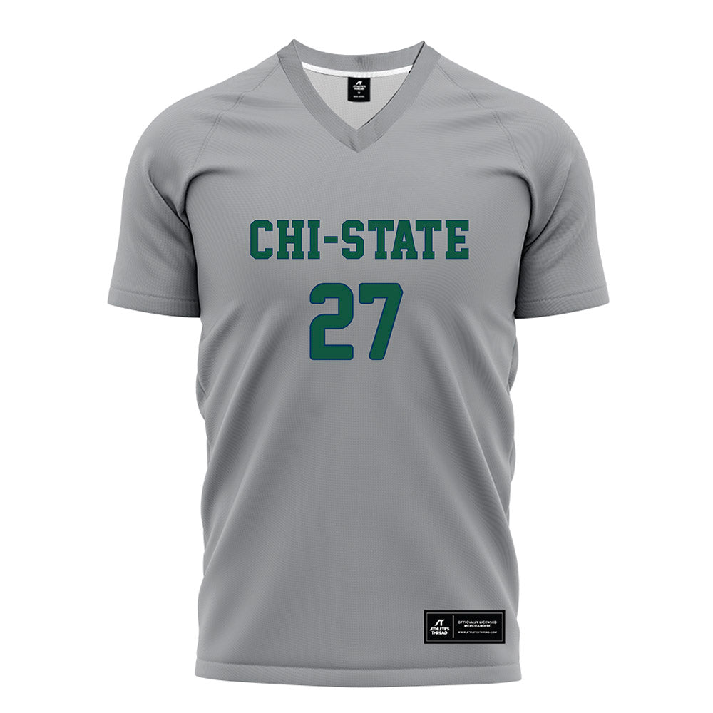 Chicago State - NCAA Men's Soccer : Saul Silva - Grey Soccer Jersey-0