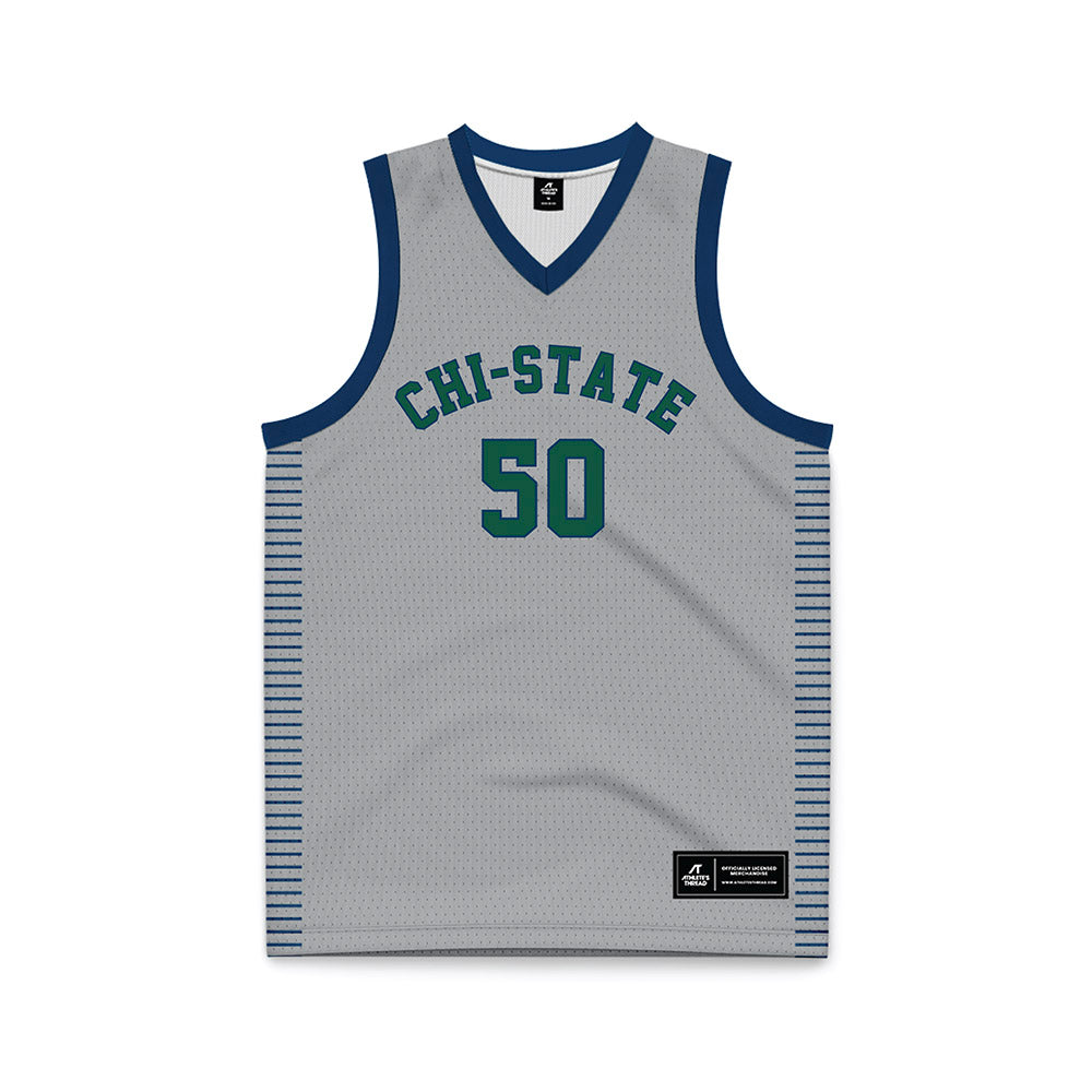 Chicago State - NCAA Women's Basketball : Leya Landin - Grey Basketball Jersey-0