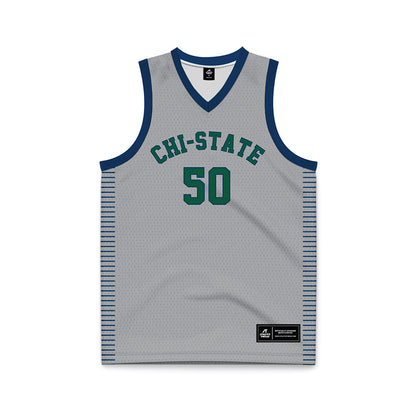 Chicago State - NCAA Women's Basketball : Leya Landin - Grey Basketball Jersey-0