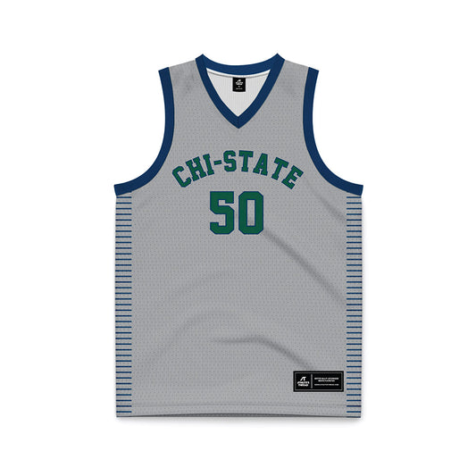 Chicago State - NCAA Women's Basketball : Leya Landin - Grey Basketball Jersey-0