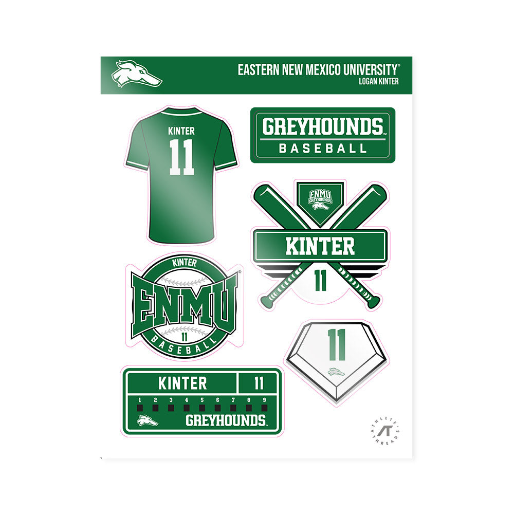 ENMU - NCAA Baseball : Logan Kinter - Sticker Sheet-0