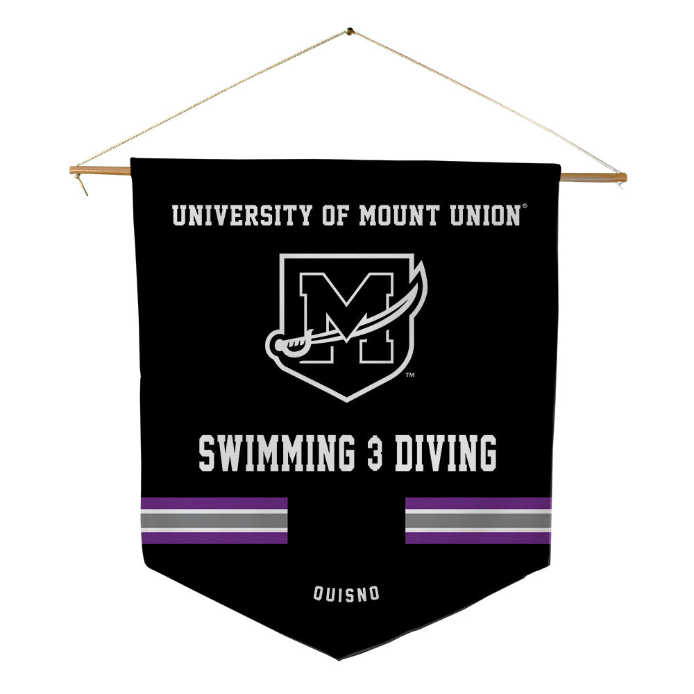 Mount Union - NCAA Men's Swimming & Diving : AJ Quisno - Pennant - 18" x 21"-0