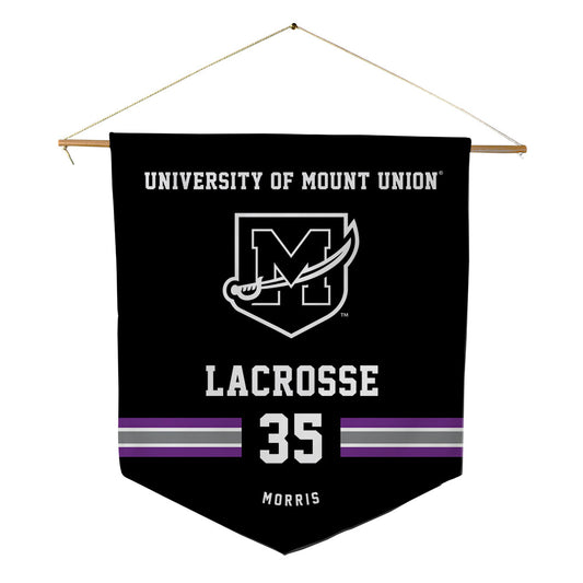 Mount Union - NCAA Men's Lacrosse : Hunter Morris - Pennant - 18" x 21"-0