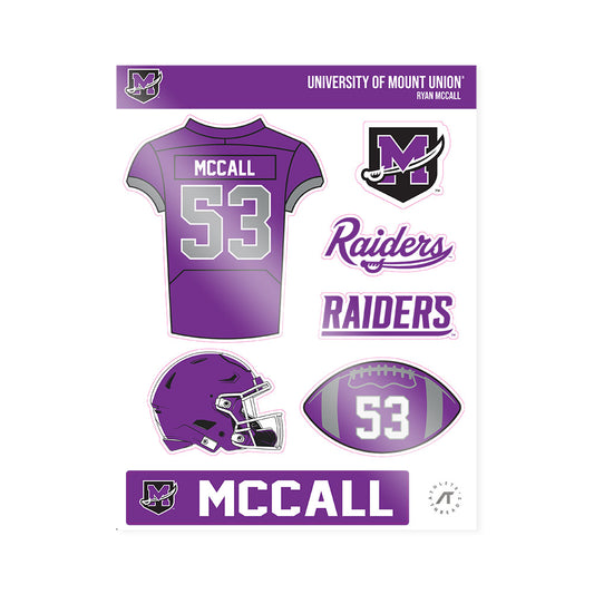 Mount Union - NCAA Football : Ryan McCall - Sticker Sheet-0