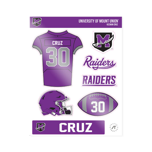 Mount Union - NCAA Football : Keenan Cruz - Sticker Sheet-0