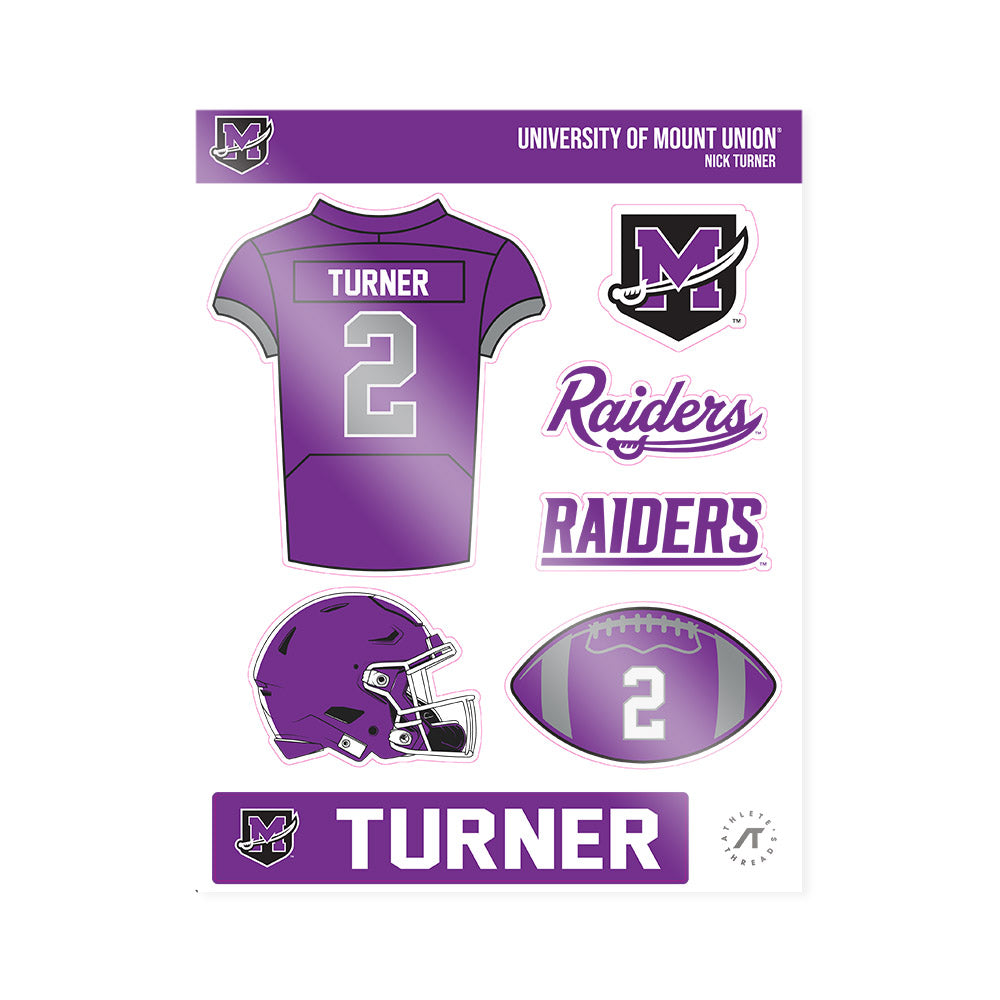 Mount Union - NCAA Football : Nick Turner - Sticker Sheet-0