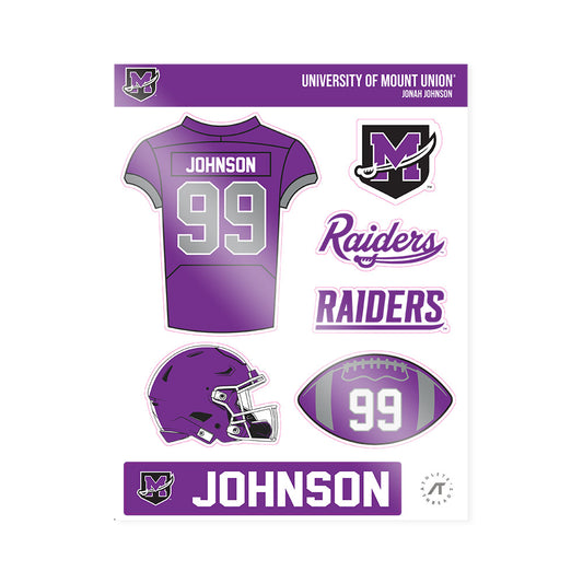 Mount Union - NCAA Football : Jonah Johnson - Sticker Sheet-0