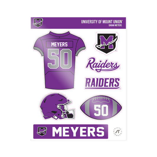 Mount Union - NCAA Football : Dagan Meyers - Sticker Sheet-0
