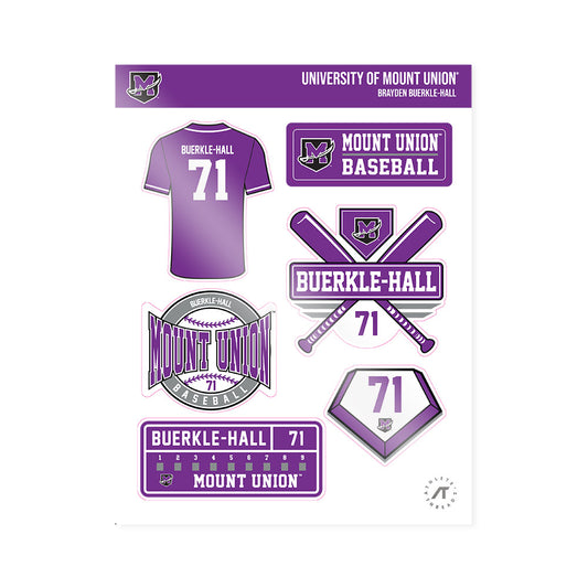 Mount Union - NCAA Baseball : Brayden Buerkle-Hall - Sticker Sheet-0