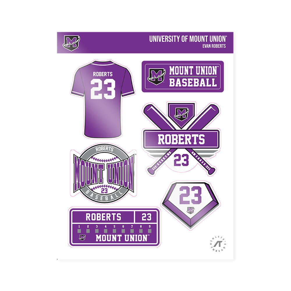 Mount Union - NCAA Baseball : Evan Roberts - Sticker Sheet-0