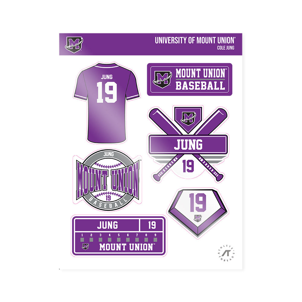 Mount Union - NCAA Baseball : Cole Jung - Sticker Sheet-0