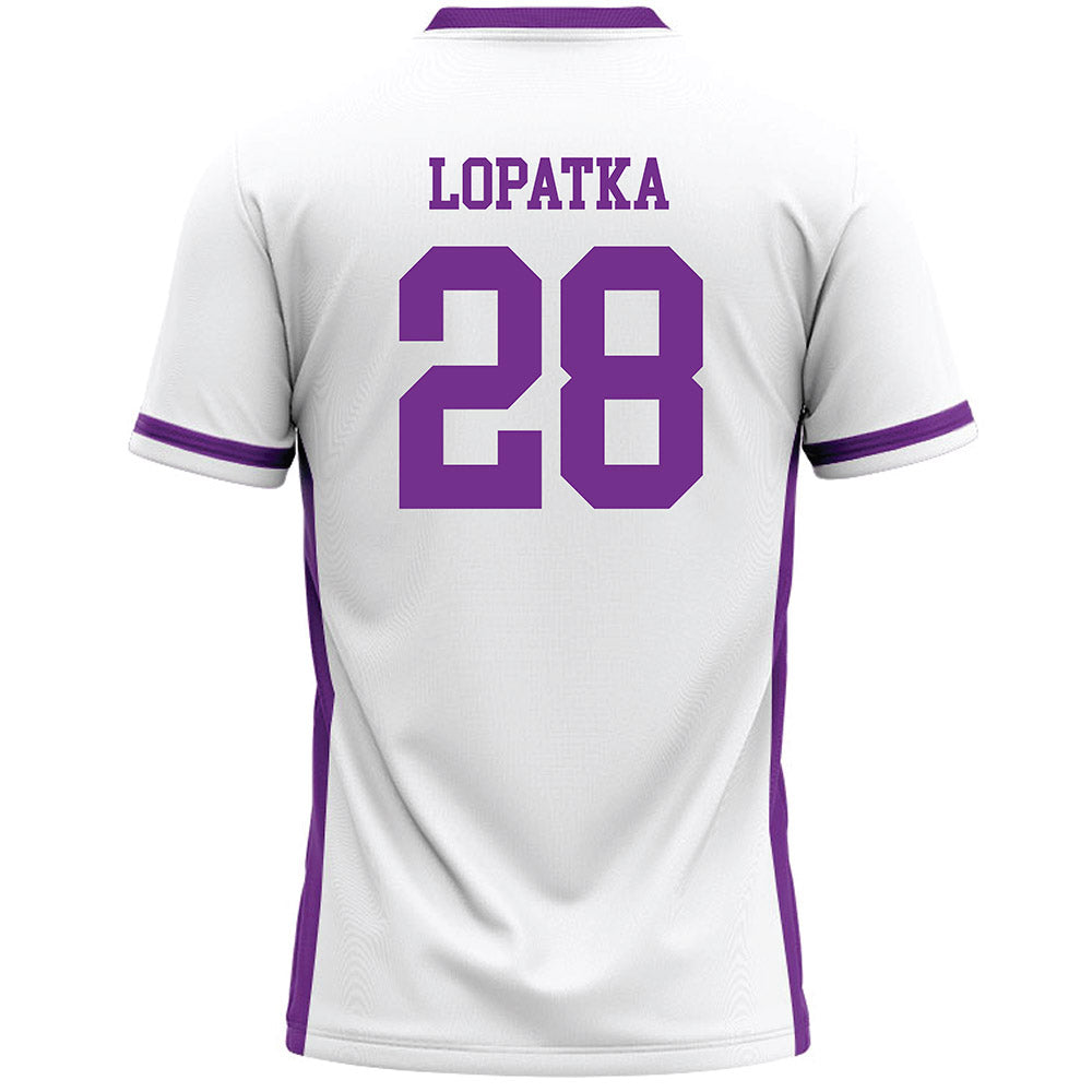 Mount Union - NCAA Men's Lacrosse : Nikolai Lopatka - White Lacrosse Jersey -1