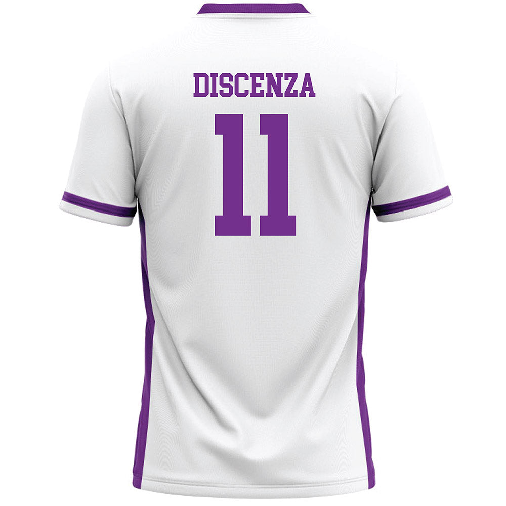 Mount Union - NCAA Men's Lacrosse : Mason Discenza - White Lacrosse Jersey -1