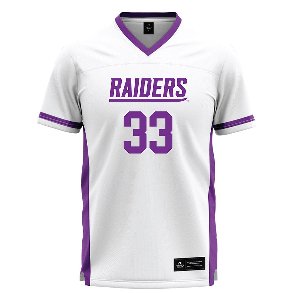 Mount Union - NCAA Men's Lacrosse : Liam Shields - White Lacrosse Jersey -0