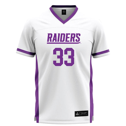 Mount Union - NCAA Men's Lacrosse : Liam Shields - White Lacrosse Jersey -0