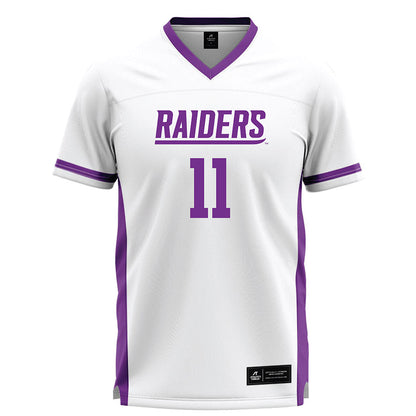Mount Union - NCAA Men's Lacrosse : Mason Discenza - White Lacrosse Jersey -0