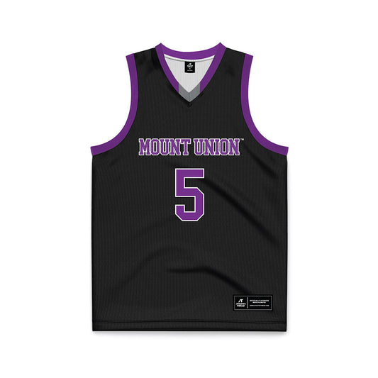 Mount Union - NCAA Women's Basketball : Kelley Griffin - Black Basketball Jersey-0