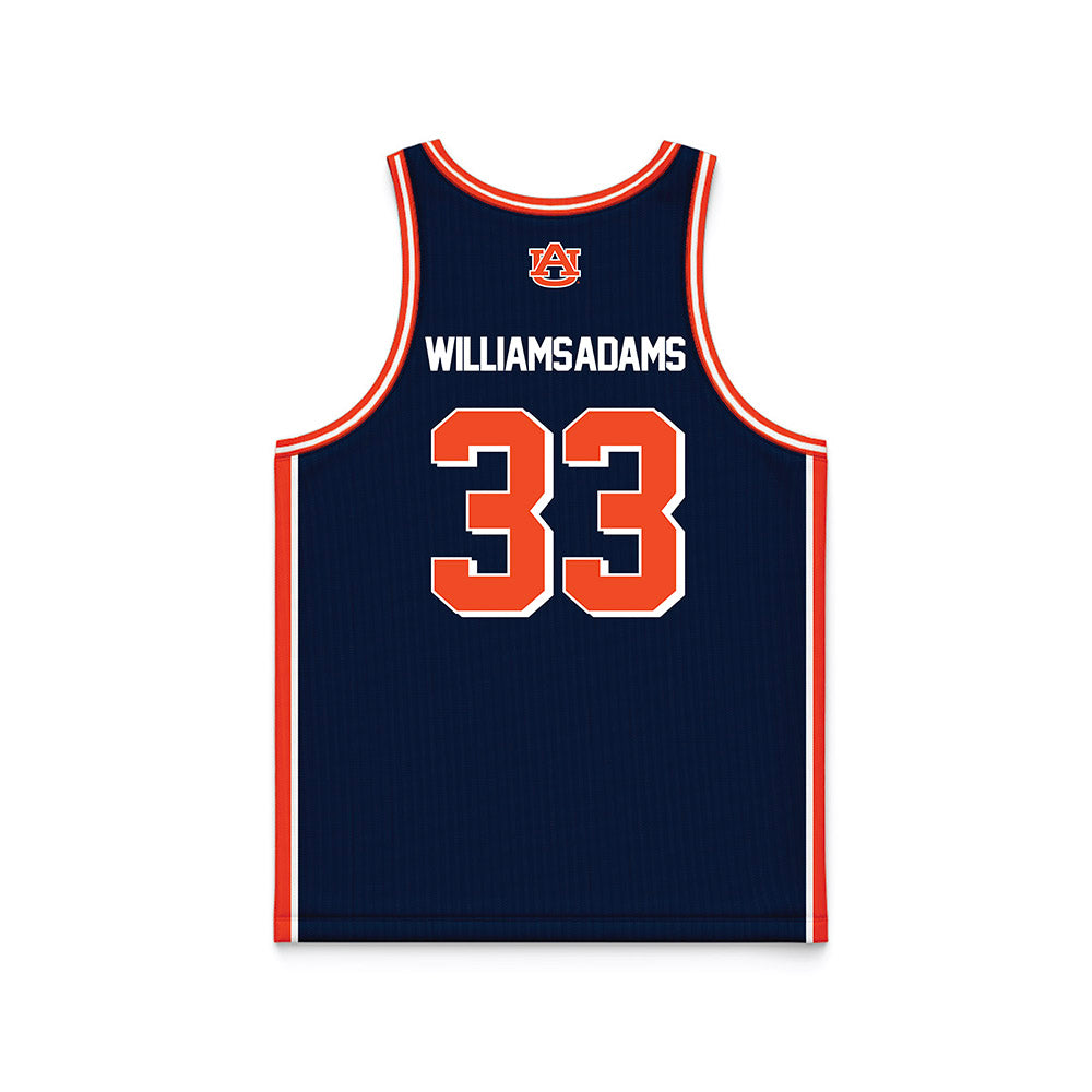 Auburn - NCAA Men's Basketball : Sebastian Williams-Adams - (Navy) NCAA® March Madness® 2025 Jersey Basketball Jersey-3