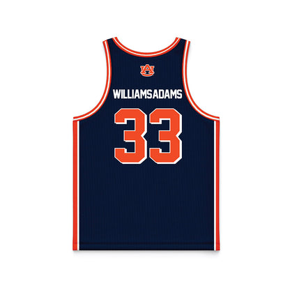 Auburn - NCAA Men's Basketball : Sebastian Williams-Adams - (Navy) NCAA® March Madness® 2025 Jersey Basketball Jersey-3