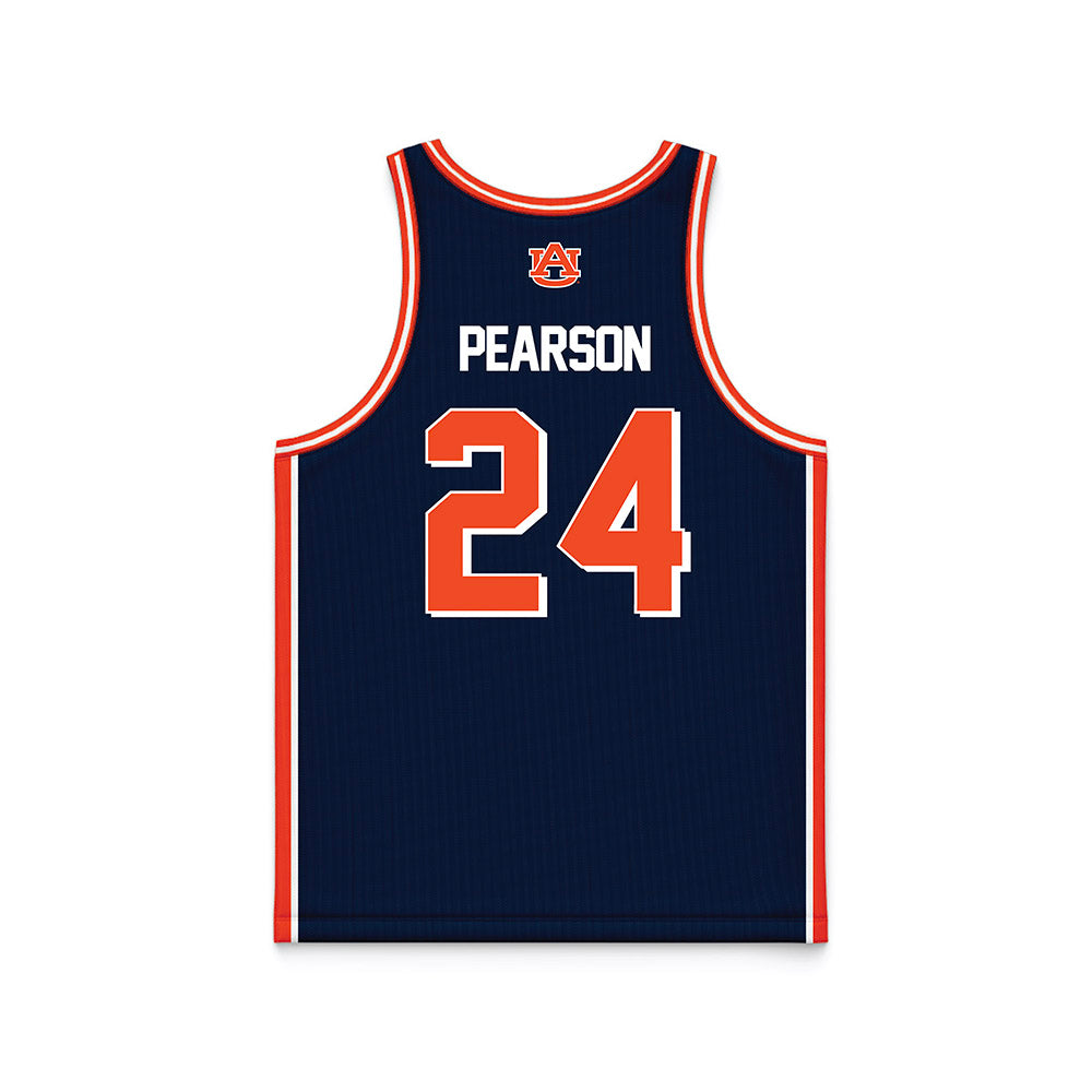Auburn - NCAA Men's Basketball : Bradley Pearson - (Navy) NCAA® March Madness® 2025 Jersey Basketball Jersey-3