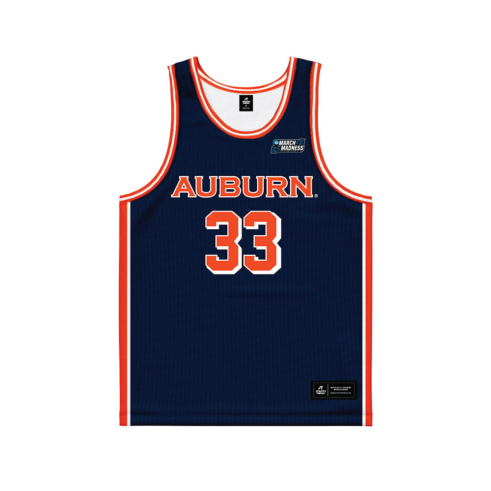 Auburn - NCAA Men's Basketball : Sebastian Williams-Adams - (Navy) NCAA® March Madness® 2025 Jersey Basketball Jersey-0