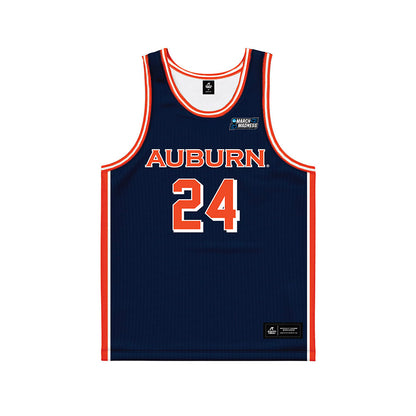 Auburn - NCAA Men's Basketball : Bradley Pearson - (Navy) NCAA® March Madness® 2025 Jersey Basketball Jersey-1