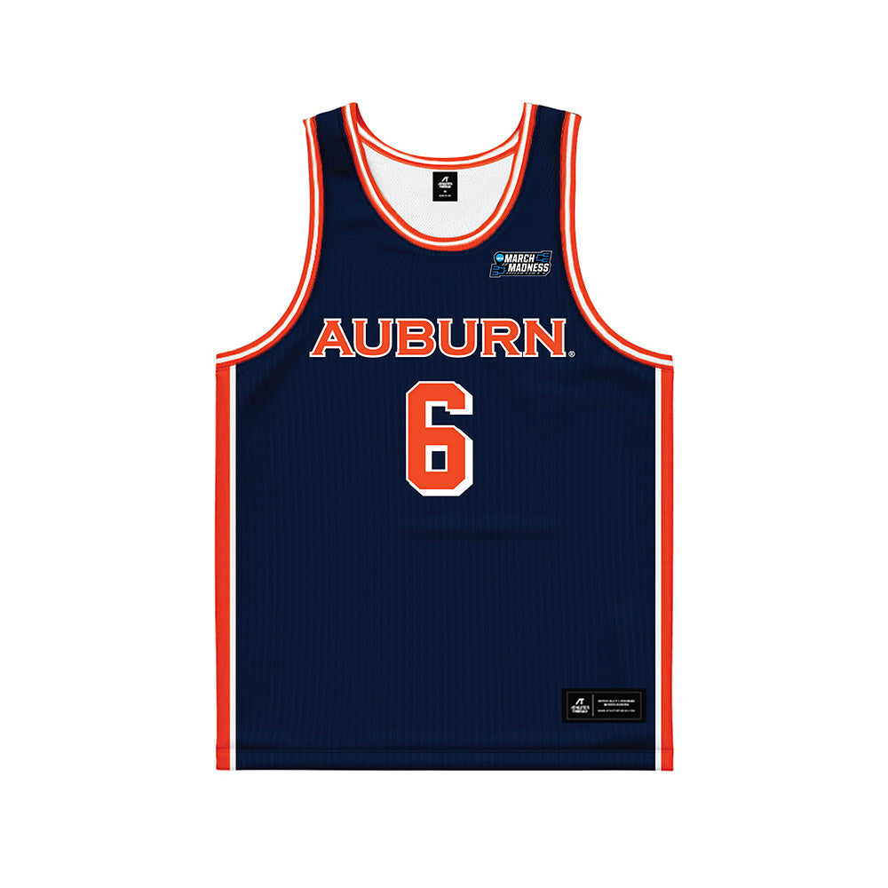 Auburn - NCAA Men's Basketball : Elyjah Freeman - (Navy) NCAA® March Madness® 2025 Jersey Basketball Jersey-1