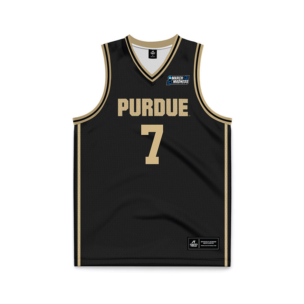 Purdue - NCAA Men's Basketball : Samuel King - NCAA® March Madness® 2025 Black Basketball Jersey-0